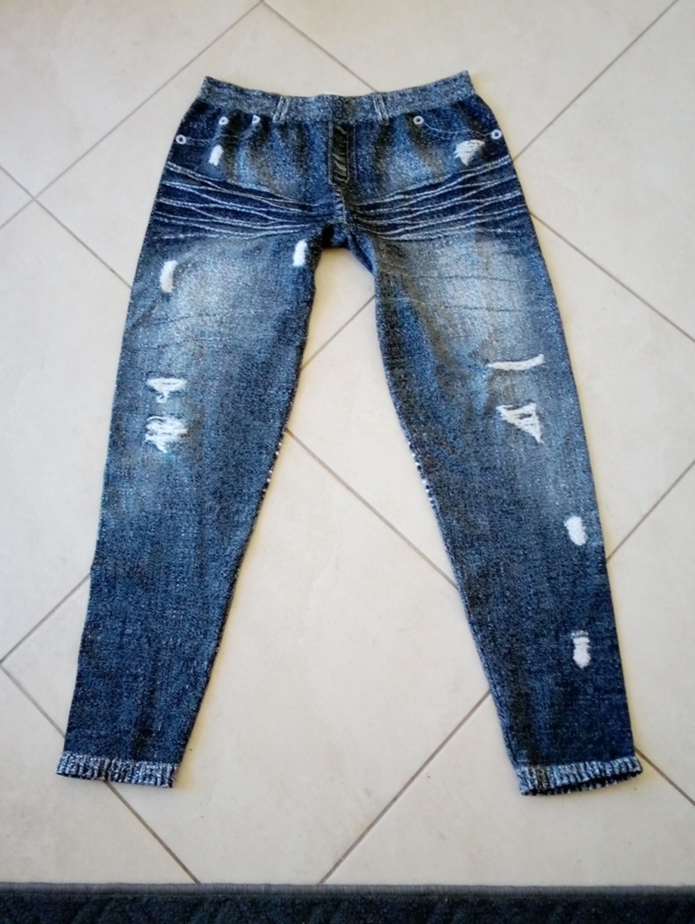 One Step Ahead Women's Stretch Jean Look Leggings
